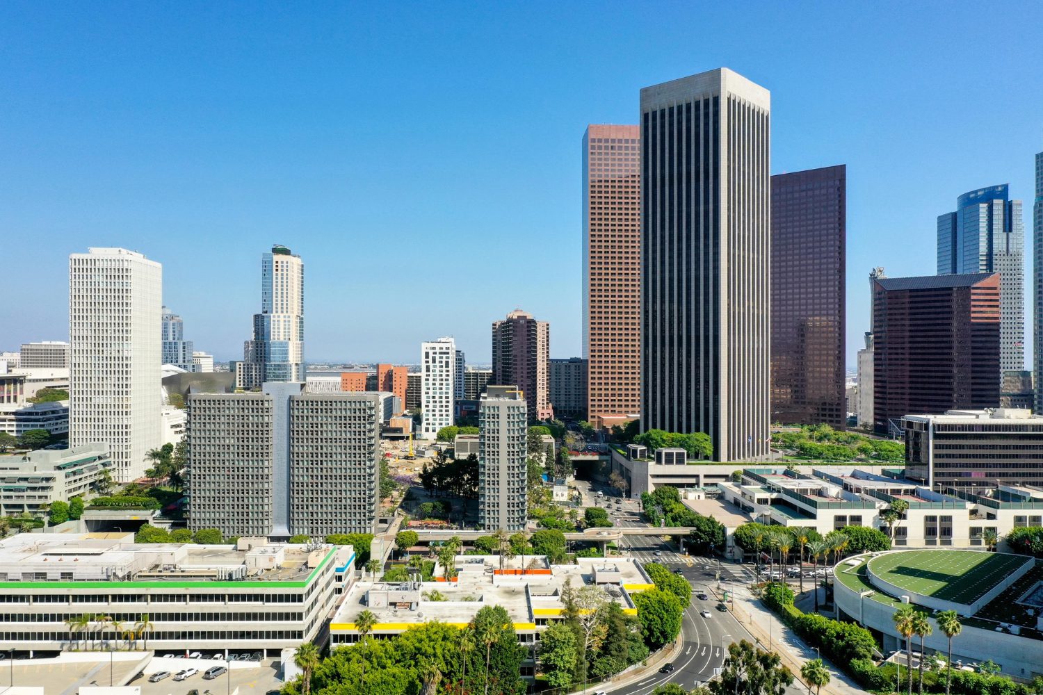A view of the city from above.
